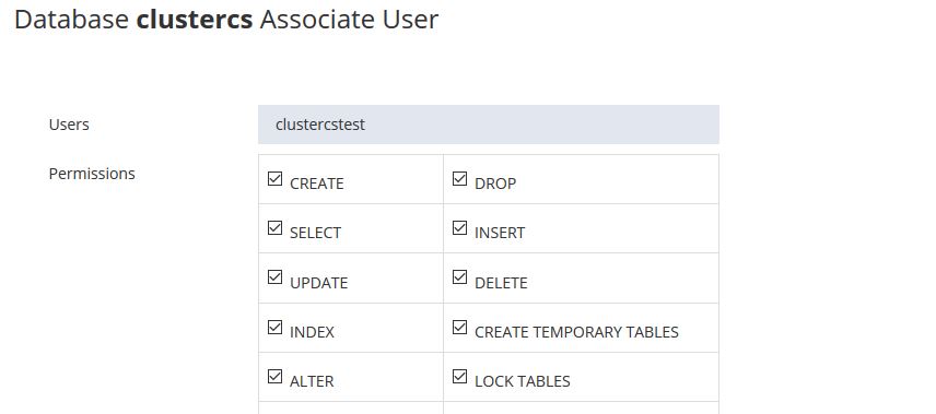 Asociate an database to an user